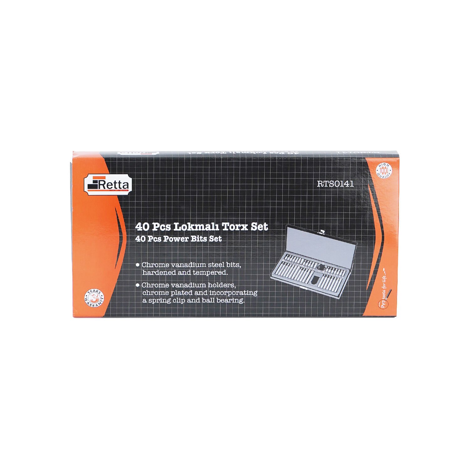 RETTA RTS0141 H10 Allen-TORX-XZN- 40 Parça Ribe Bits Seti